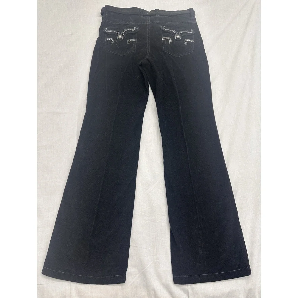 Faded Glory  Girls Size 14 Black Corduroy Bootcut Pants With Belt